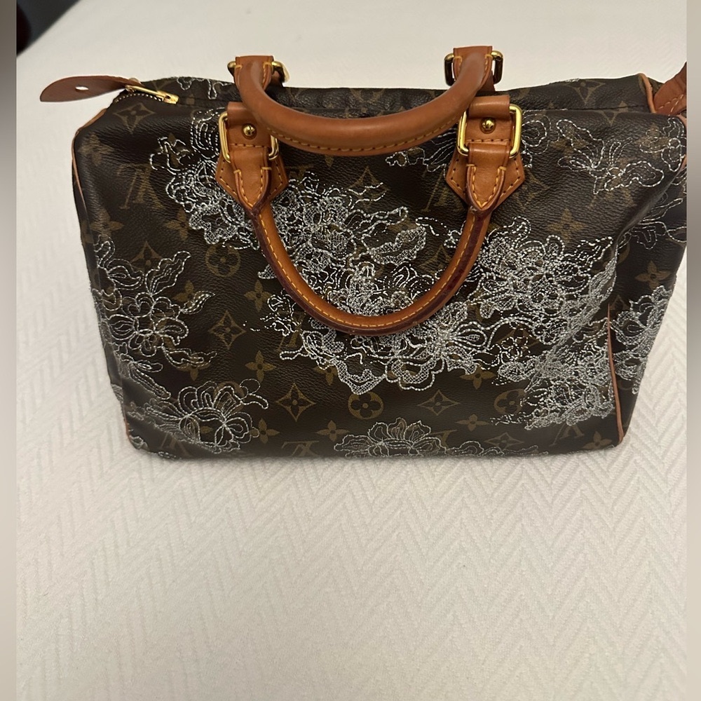 Rare Louis Vuitton Dentelle Monogram Speedy Bag-Authenticated - Picture 5 of 14